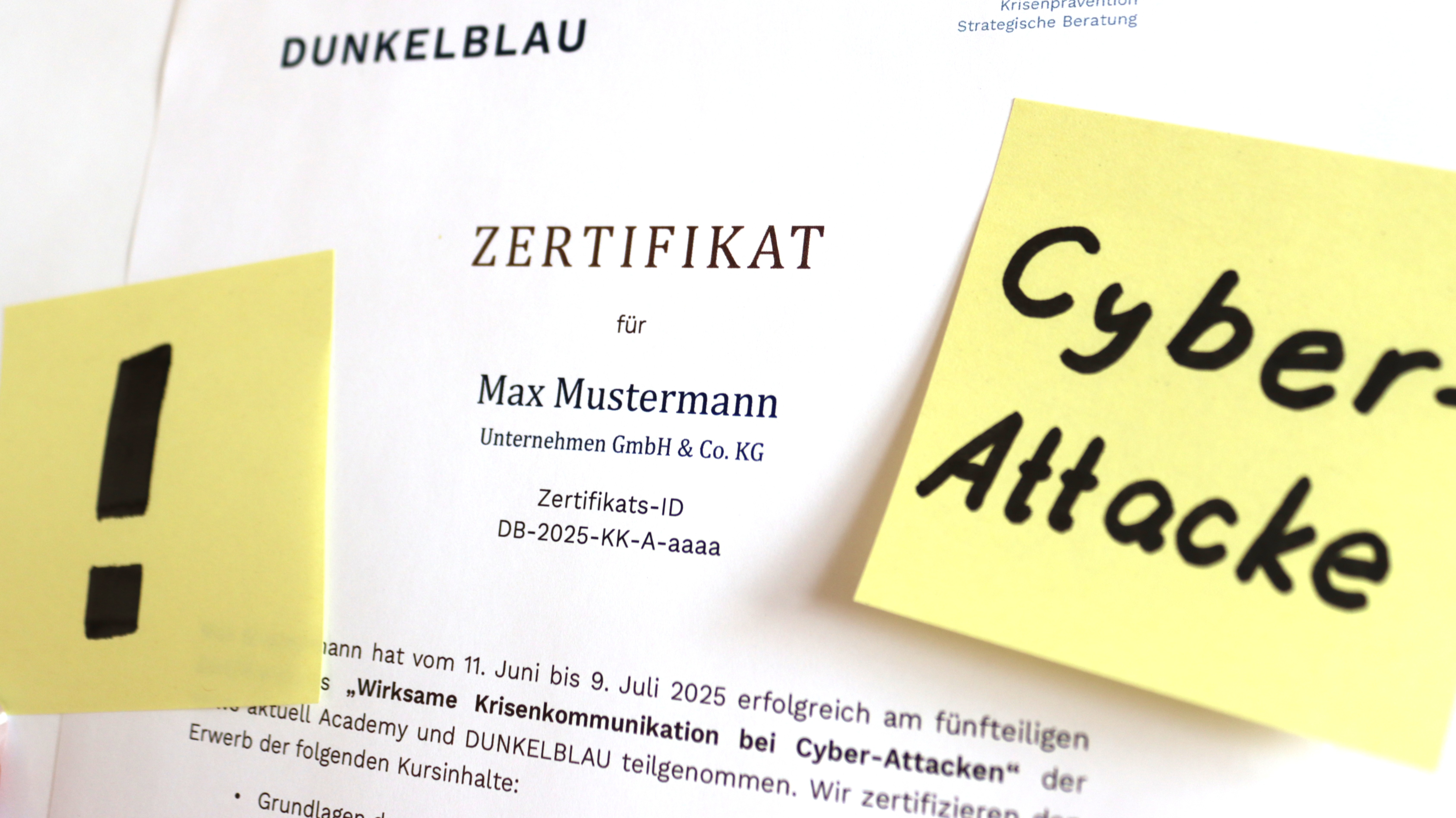 Zertifikatsworkshop Dunkelblau
